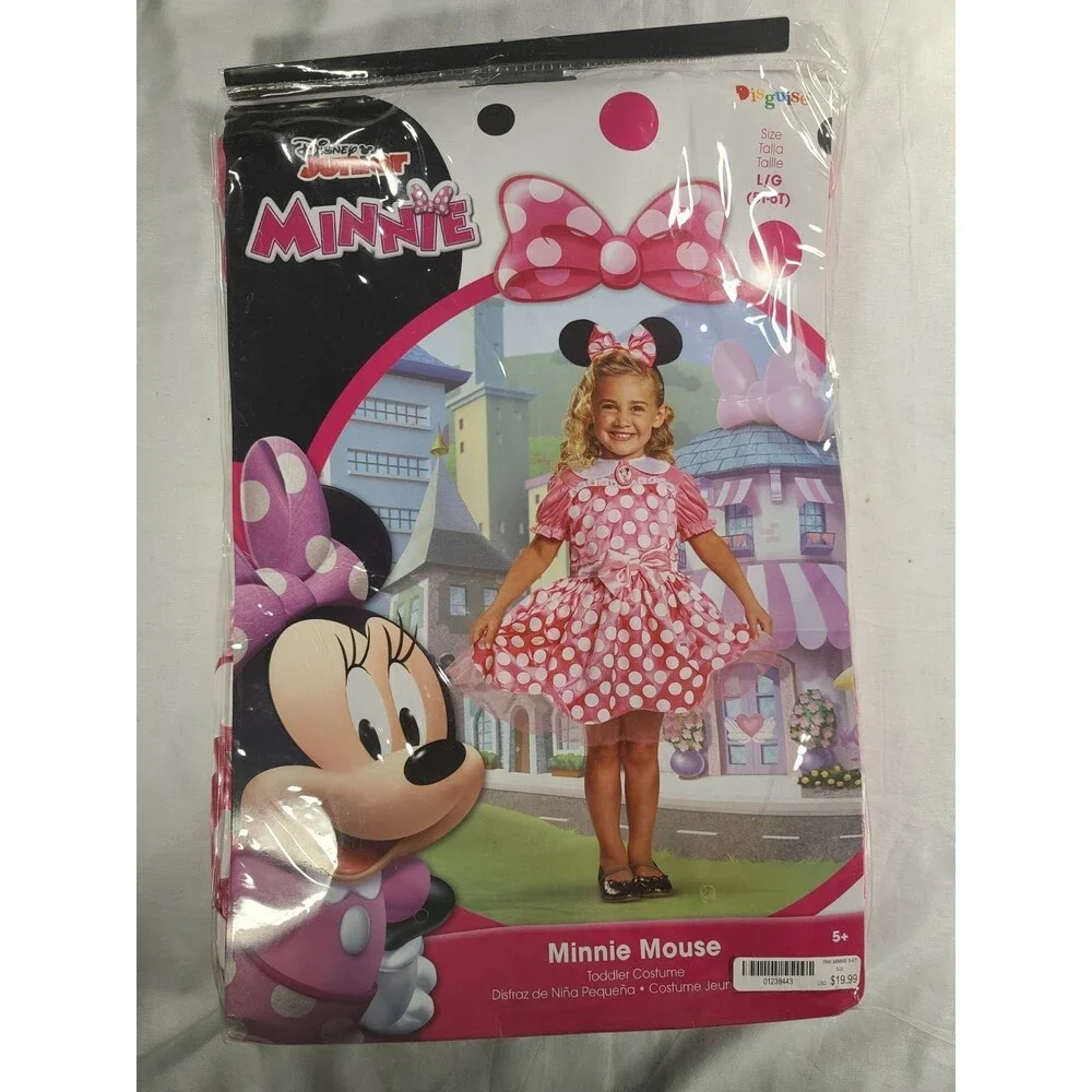 Disney Junior Minnie Mouse Toddler Costume Pink Polka Dot Size L 5T-6T